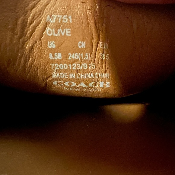 Coach "Olive" Loafers in Pebble Leather Tan Saddle Brown - Picture 5 of 5